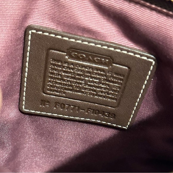 Coach Pink Brown Patchwork Leather Suede Signature Crossbody Purse Shoulder Bag - Picture 9 of 13